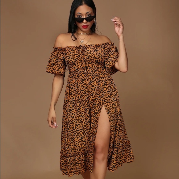 Wild Nights Leopard Midi Dress - Picture 3 of 6